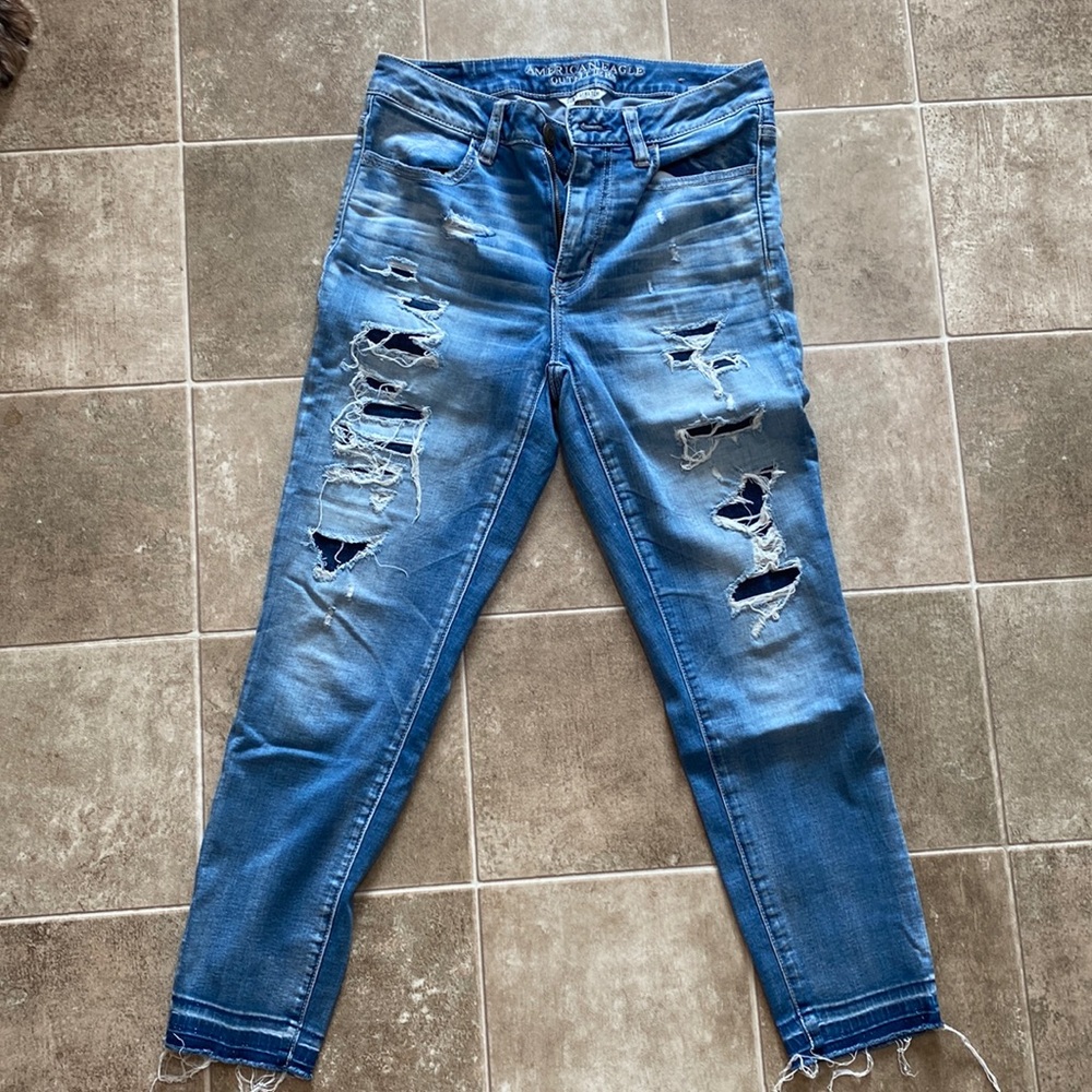 American Eagle Hi-Rise Jegging Crop Jeans 6 long